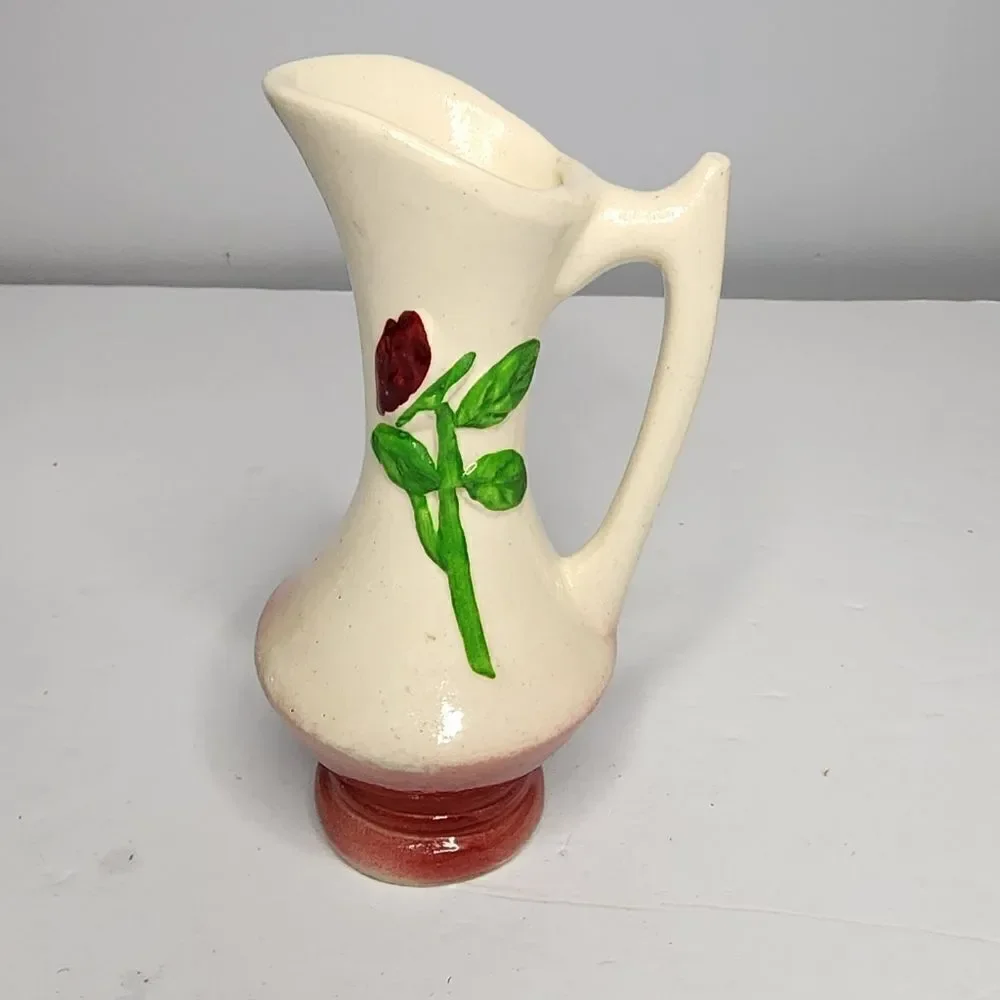 Vintage Purinton Slip Ware Flower Pitcher Bud Vase USA B3